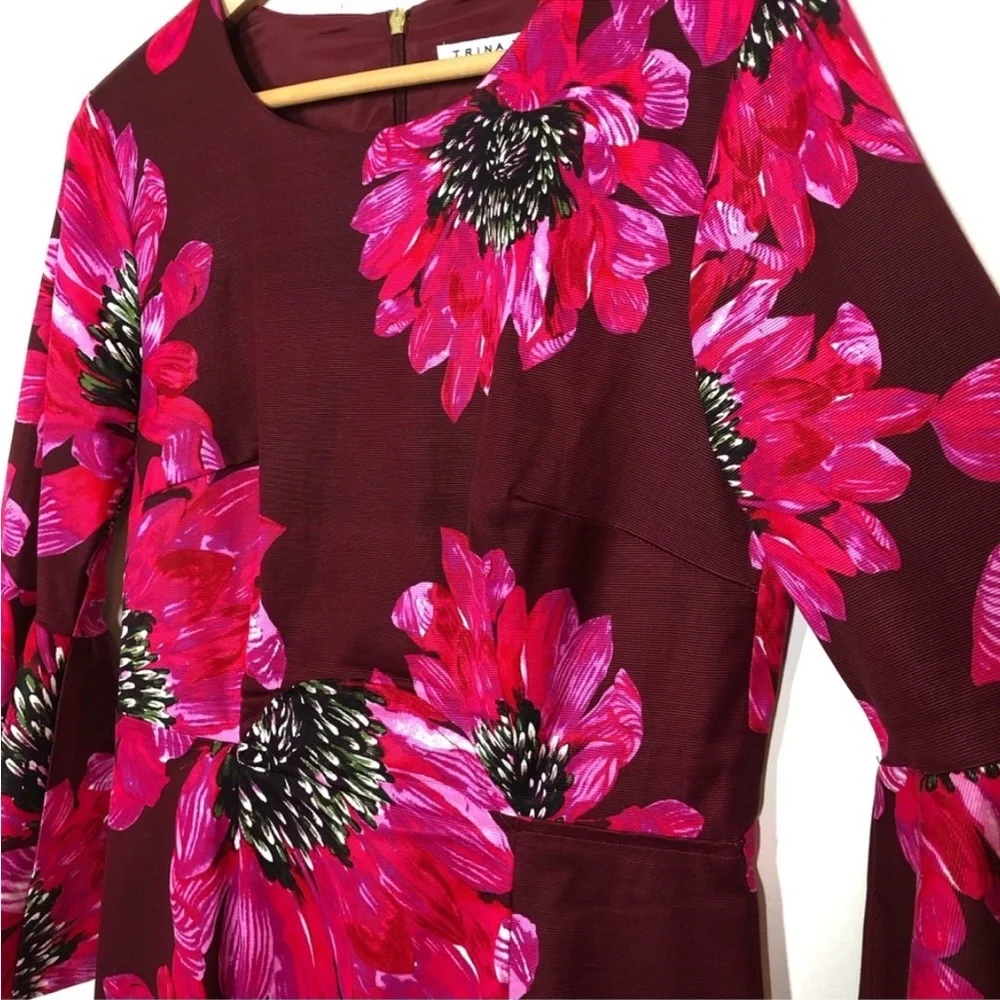 Trina Turk Magenta and Fuchsia Floral Splendid Dress Size 6 - Picture 6 of 6